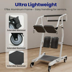 Ergonomic Patient Lift Assist Transfer Wheelchair