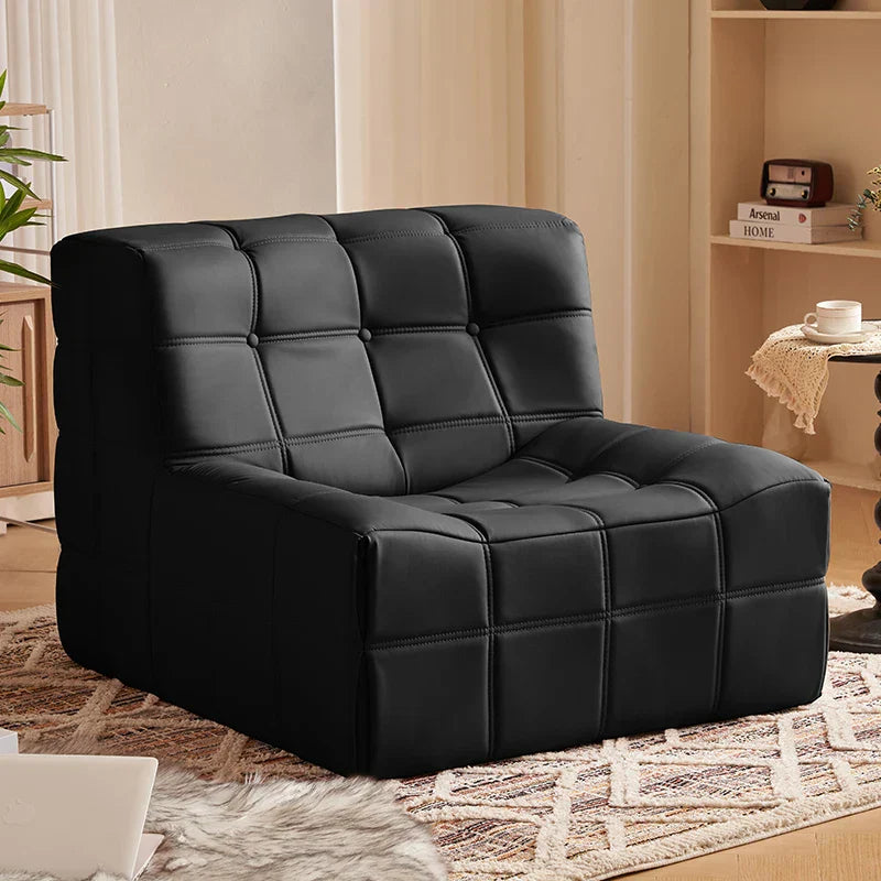 Modern Minimalist  Cube-Style Convertible Modular European Lounge Chair