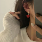 Red Romance European Style Heart Earrings