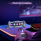 Home Pixel Art-Infused Digital Desktop Watch
