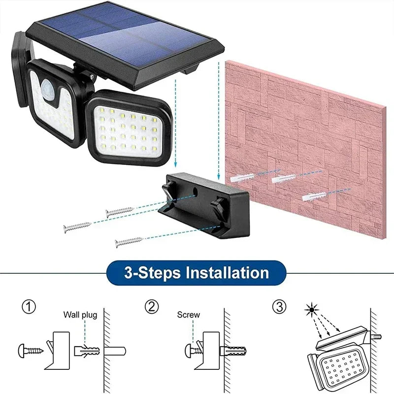 Power Save Motion Activated Outdoor Solar Lamp