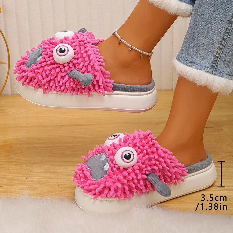 Silly Monster Plush Slippers