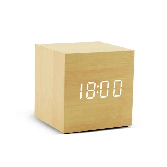 Minimalist Wooden Digital Desktop Alarm Clock