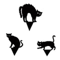 3Pcs Black Cat Garden Ornaments