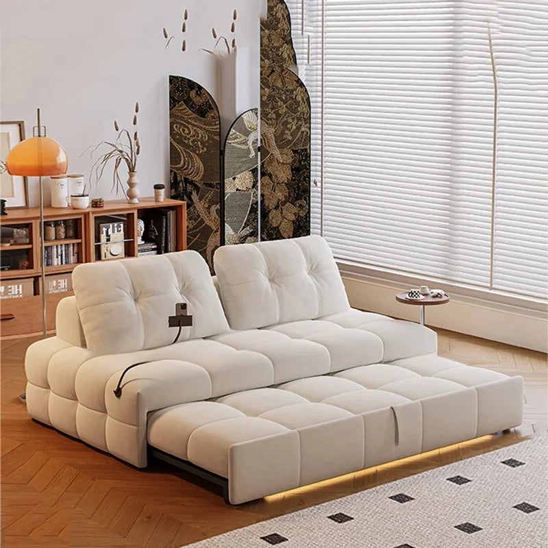 Scandinavian Minimalist Modular Transformable Sofa Bed