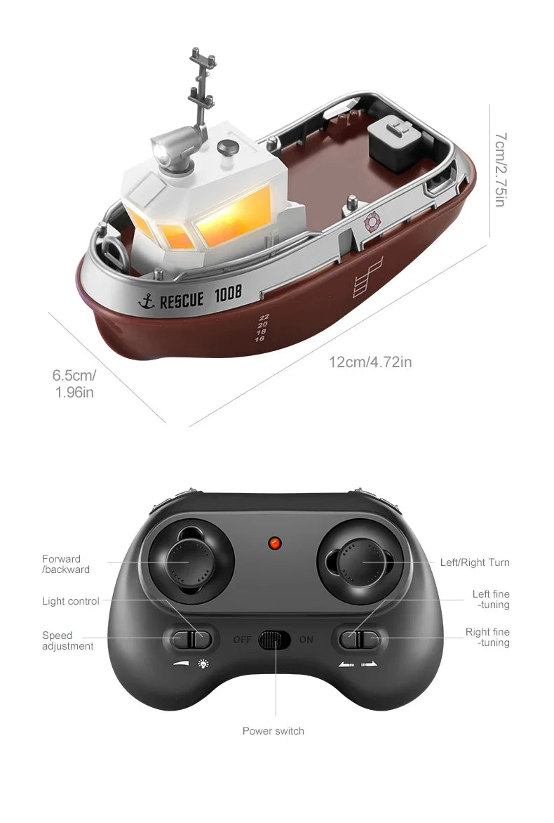 Mini Rescue Dual Motor Electric Toy Ship