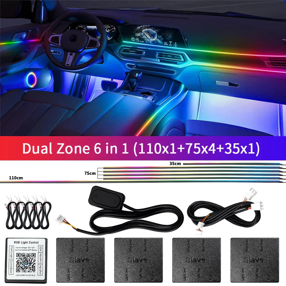 Bluetooth RGB Symphony Car Ambient Light Kit