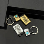 Turquoise Stone Vintage Metal Keychain Lighter