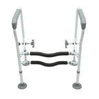 Adjustable Height Toilet Elderly Care Comfort Safety Rails