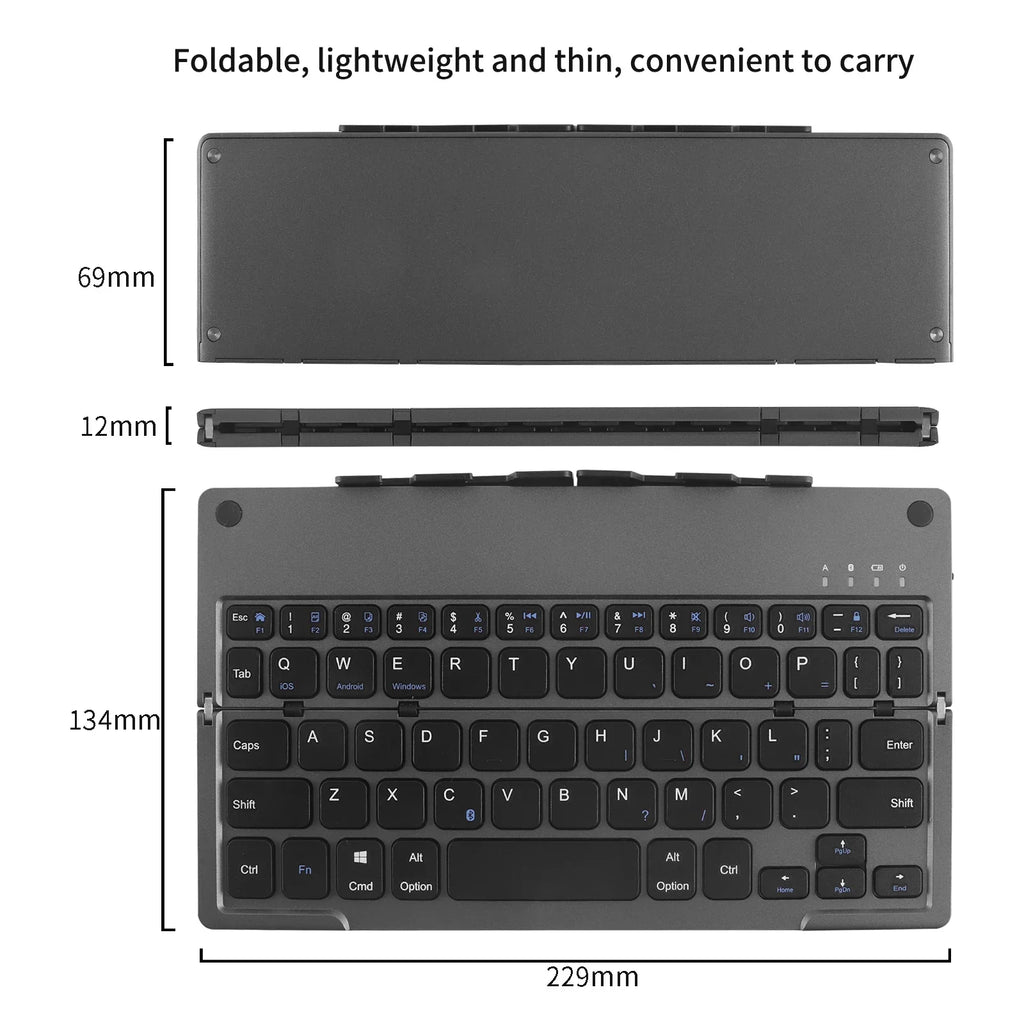 Travel-Friendly Foldable Wireless Keyboard Phone Holder