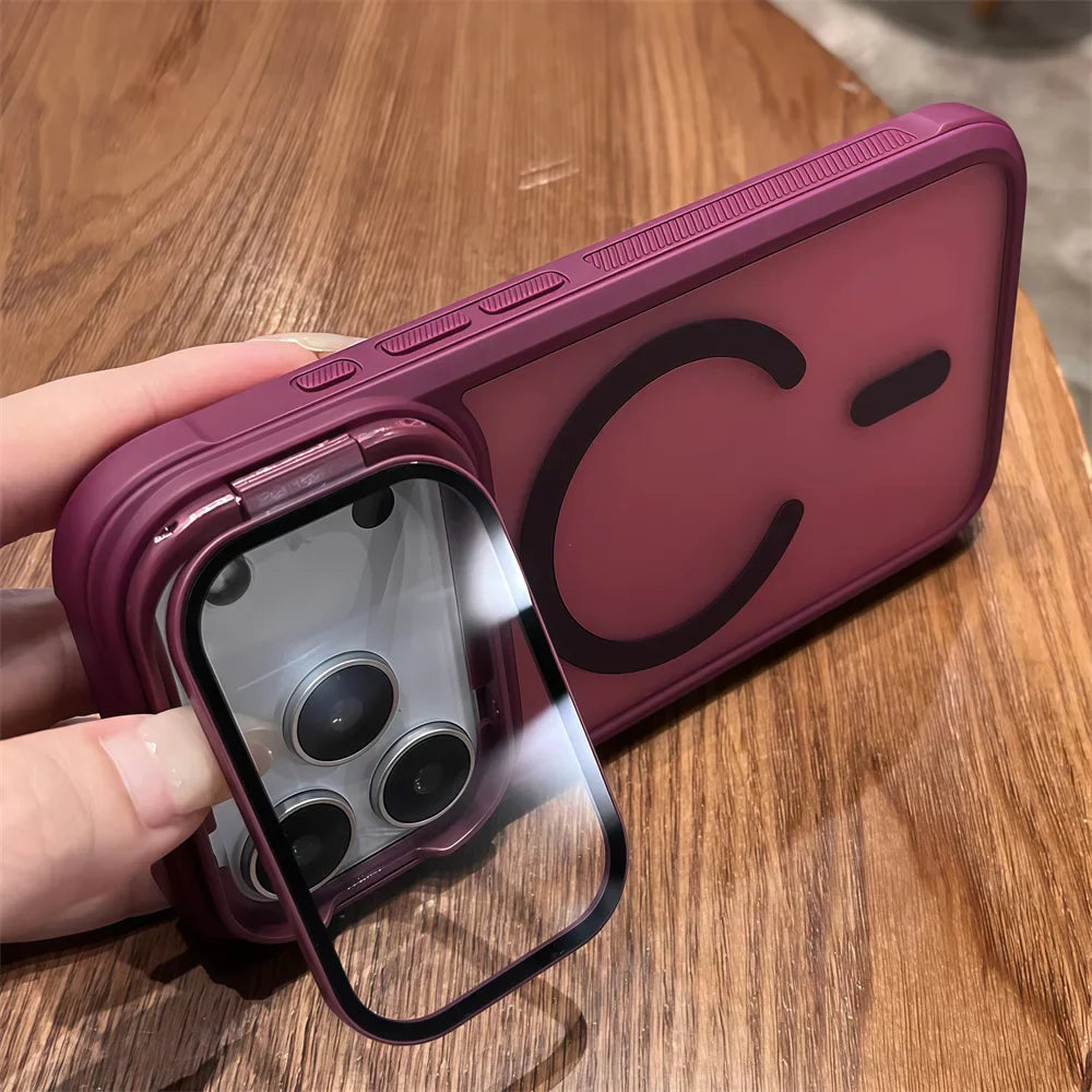 Full Lens Protection Flip Stand Magnetic iPhone Case