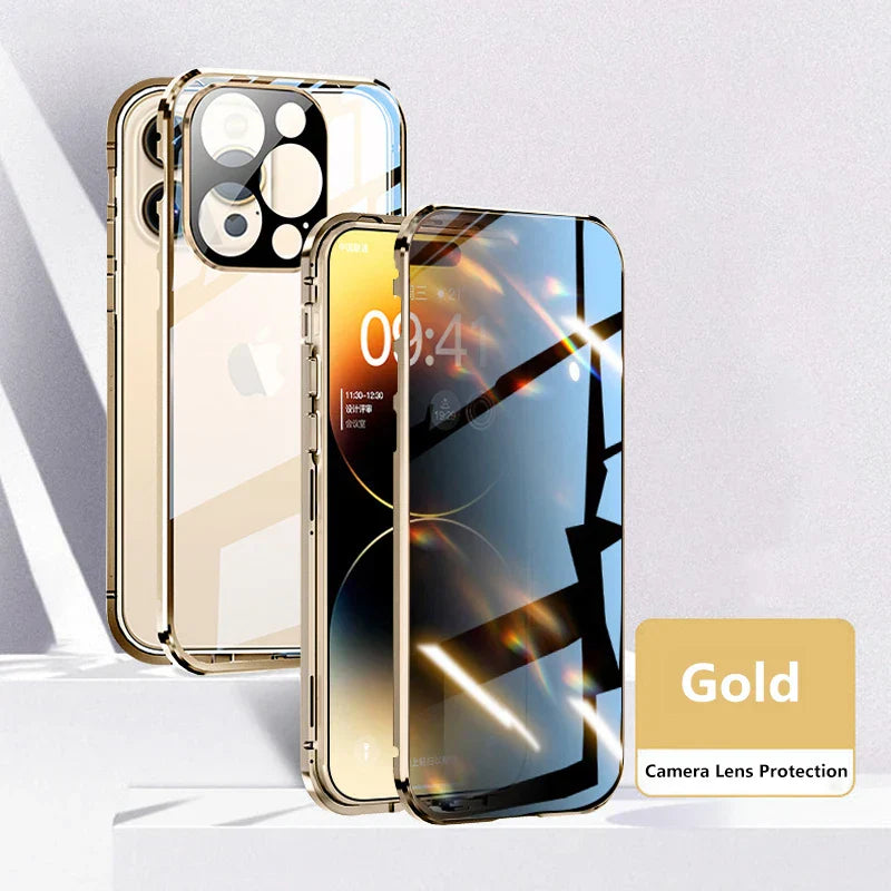 Invisible Shield Full Cover Anti-Peep Privacy  Magnetic Phone Case