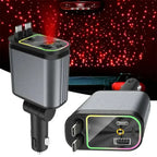 Starry Sky Retractable Cable Car Projector Charger