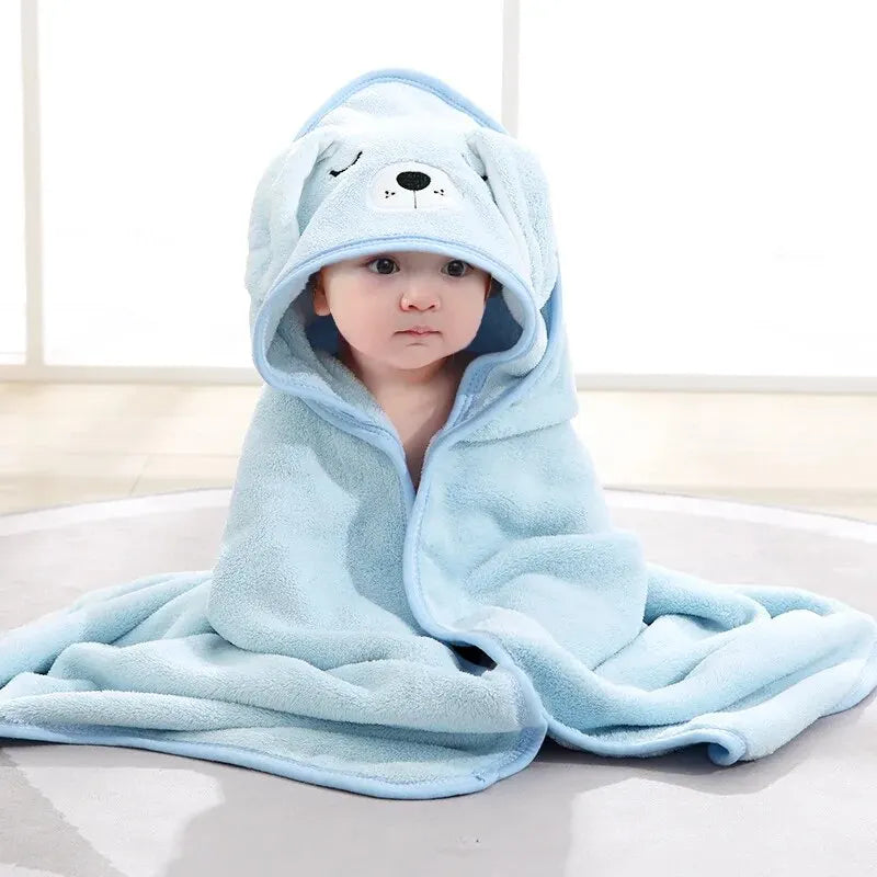 Animal-Themed Hooded Baby Bathrobe