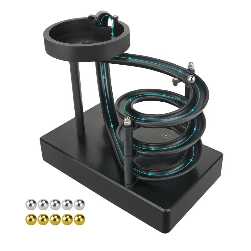 Wooden Perpetual Spiral Motion Kinetic Ball Roller Science Toy