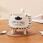 Happy Cat Long Legs Ceramic Mug
