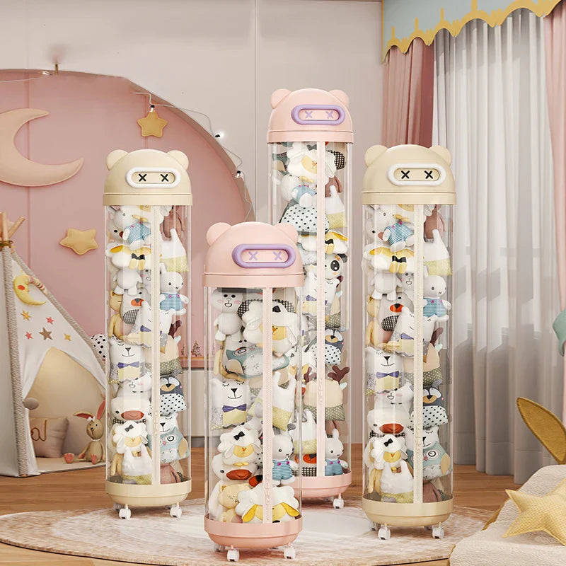 Vertical Transparent Space-Saving Toy Organizer Storage Tower
