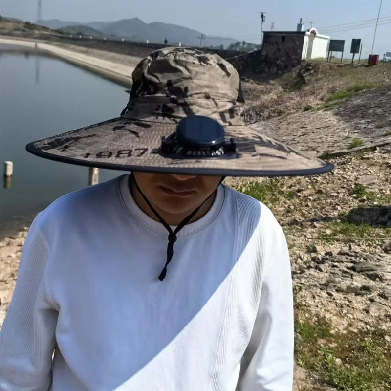 Cool Fast Super Wide Solar Fan Hat