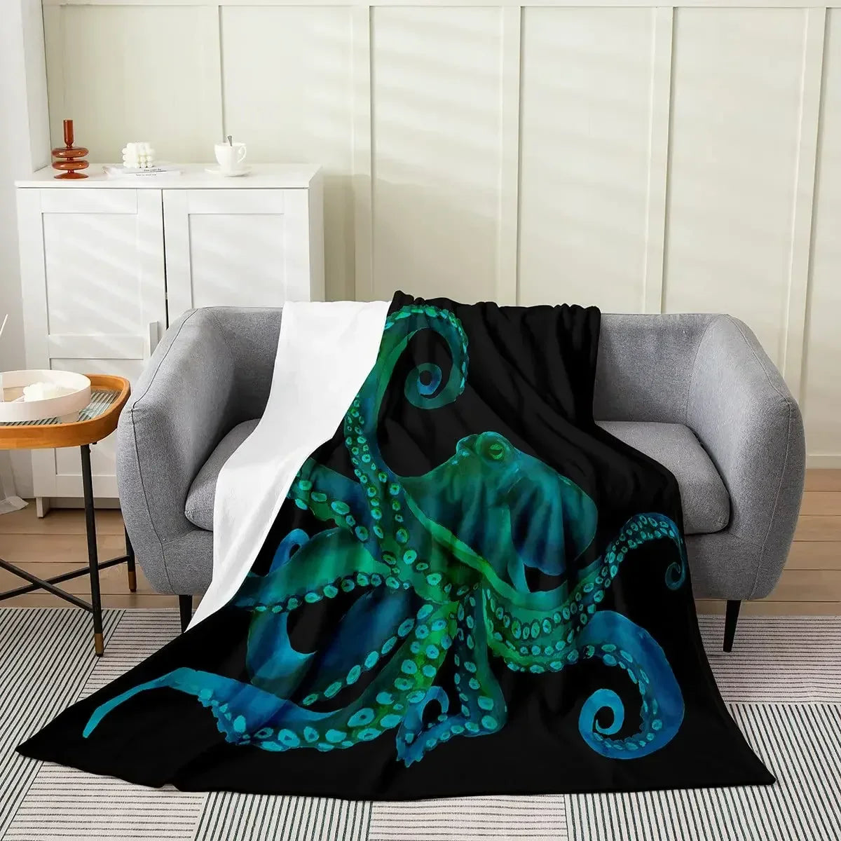 Sea Life Ocean Throw Octopus Blanket