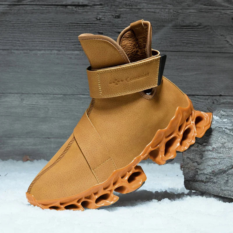 Hybrid Black Orange Ergonomic Adventure Ankle Boots