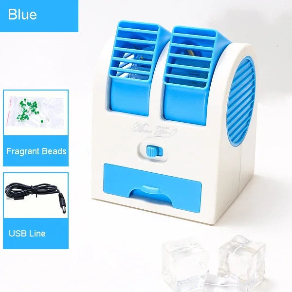 Dual-Outlet Turbo Cooling Desk Humidifier Fan