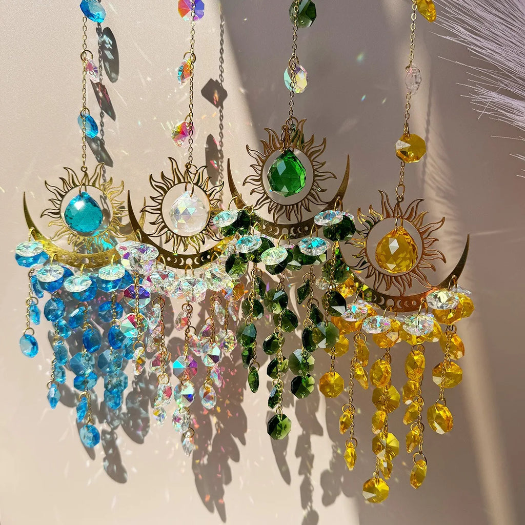 Radiant Moonlit Quartz Prism Suncatcher