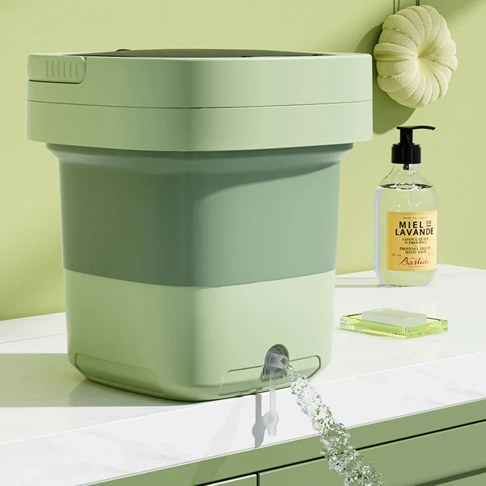 Compact Folding Ultrasonic Travel Laundry Washing Machine