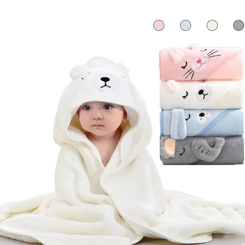 Animal-Themed Hooded Baby Bathrobe