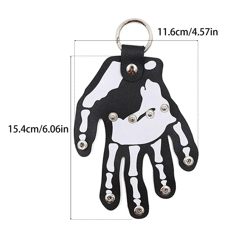 Gothic Skeleton Hand Leather Belt Clip Keychain