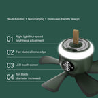 Home Cool Portable Rechargeable RC Hanging Fan Lamp
