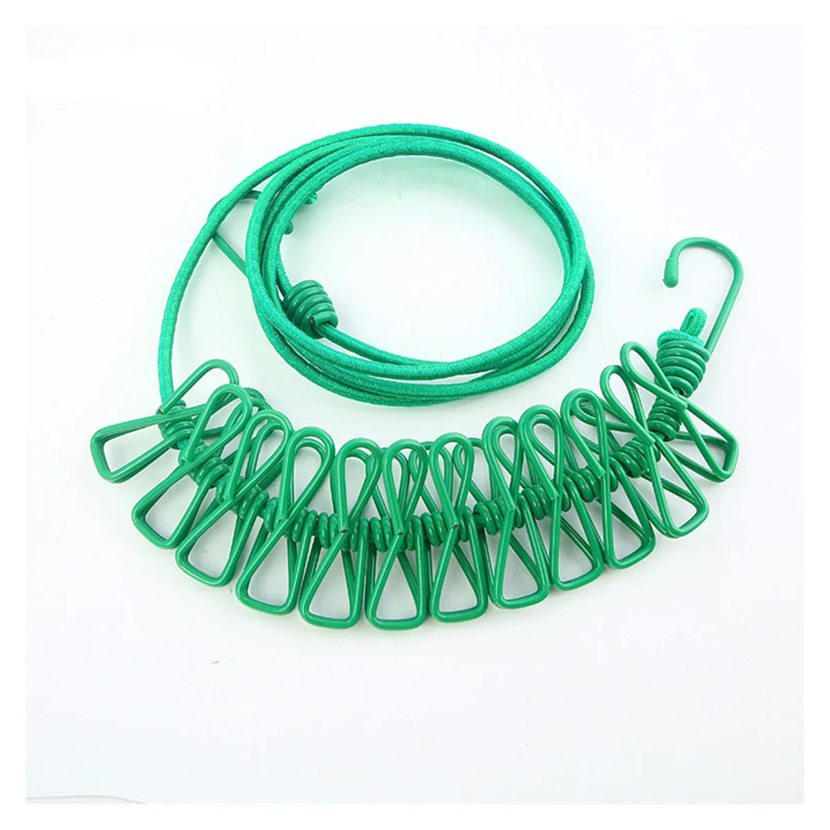 Windproof Non-Slip Elastic Multi-Clip Travel Clothesline