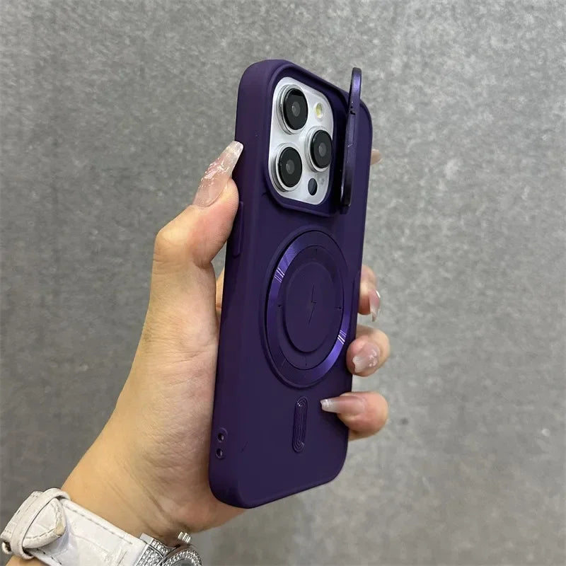 Magnetic Soft Wrist Bracket Lens Cover iPhone Case