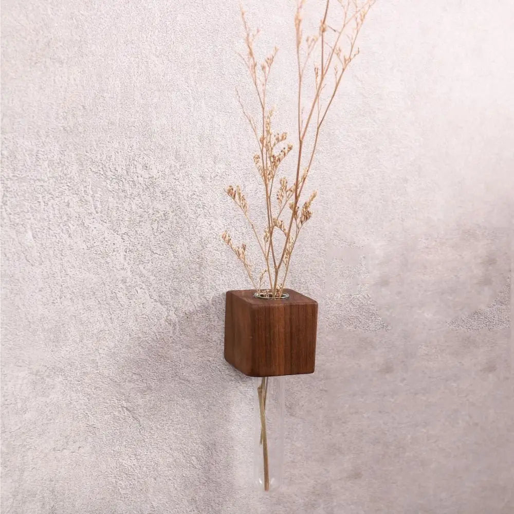 Wooden Magnetic Flower Tube Vase