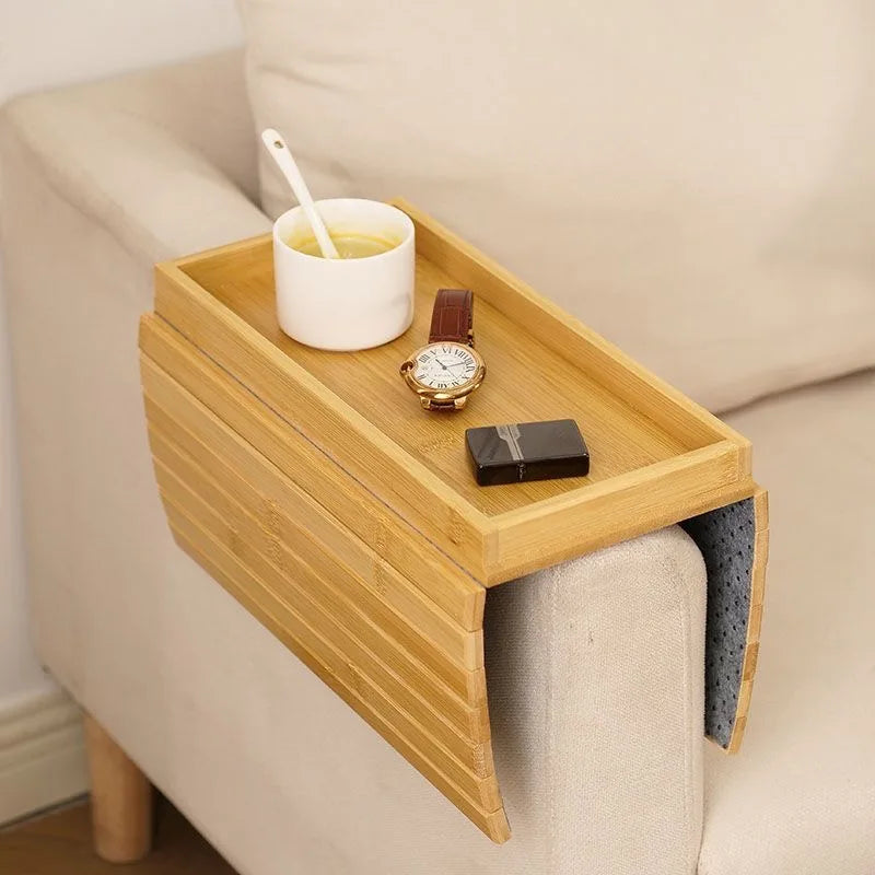 Minimalist Bamboo Sofa Armrest Organizer