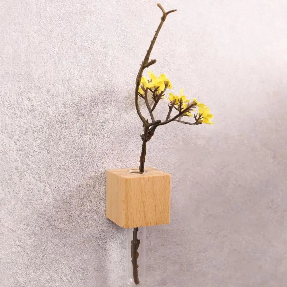 Wooden Magnetic Flower Tube Vase