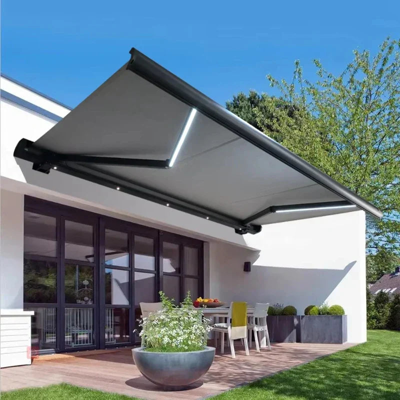 Wall-Mounted Electric Retractable Heavy-Duty Waterproof Outdoor Sunshade