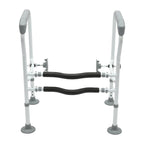 Adjustable Height Toilet Elderly Care Comfort Safety Rails