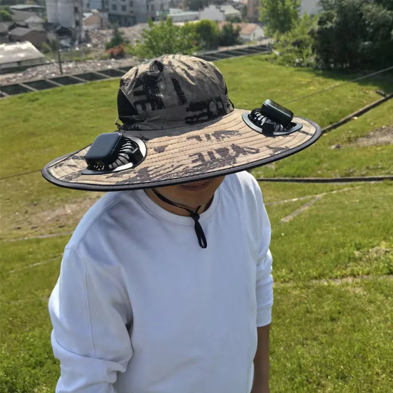 Cool Fast Super Wide Solar Fan Hat