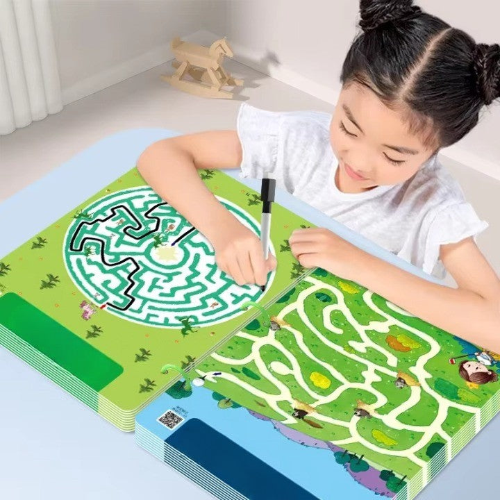 Kids Magical Reusable Maze Training Activity Book