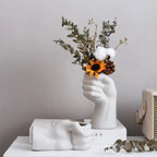 Artistic Hand Gesture Ceramic Tabletop Flower Vase