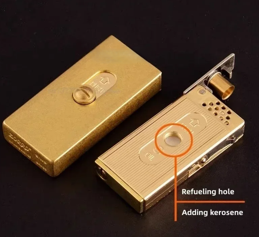 Retro Upward Slide Flame Gasoline Lighter