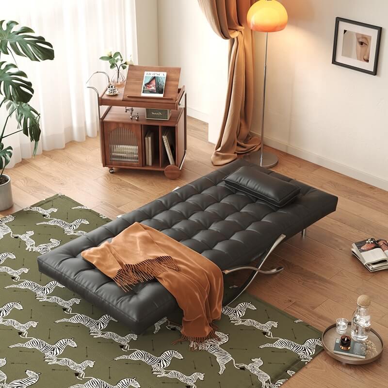 Italian Design Foldable Leather Convertible Sofa Bed