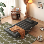 Italian Design Foldable Leather Convertible Sofa Bed