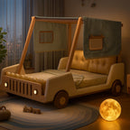 Adventurous Car Solid Wood Kids Bed