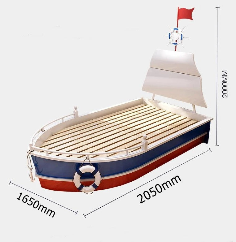 Sailor Ocean Adventure Wooden Boat Kids Bed