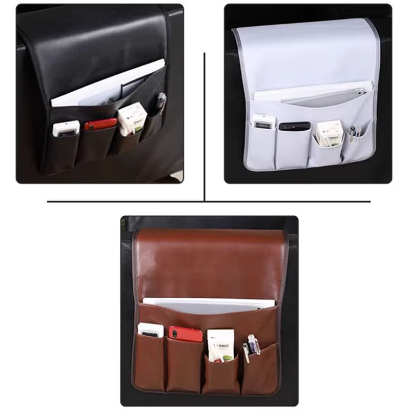 Non-slip 5 Pockets Leather Arm Rest Chair Organizer