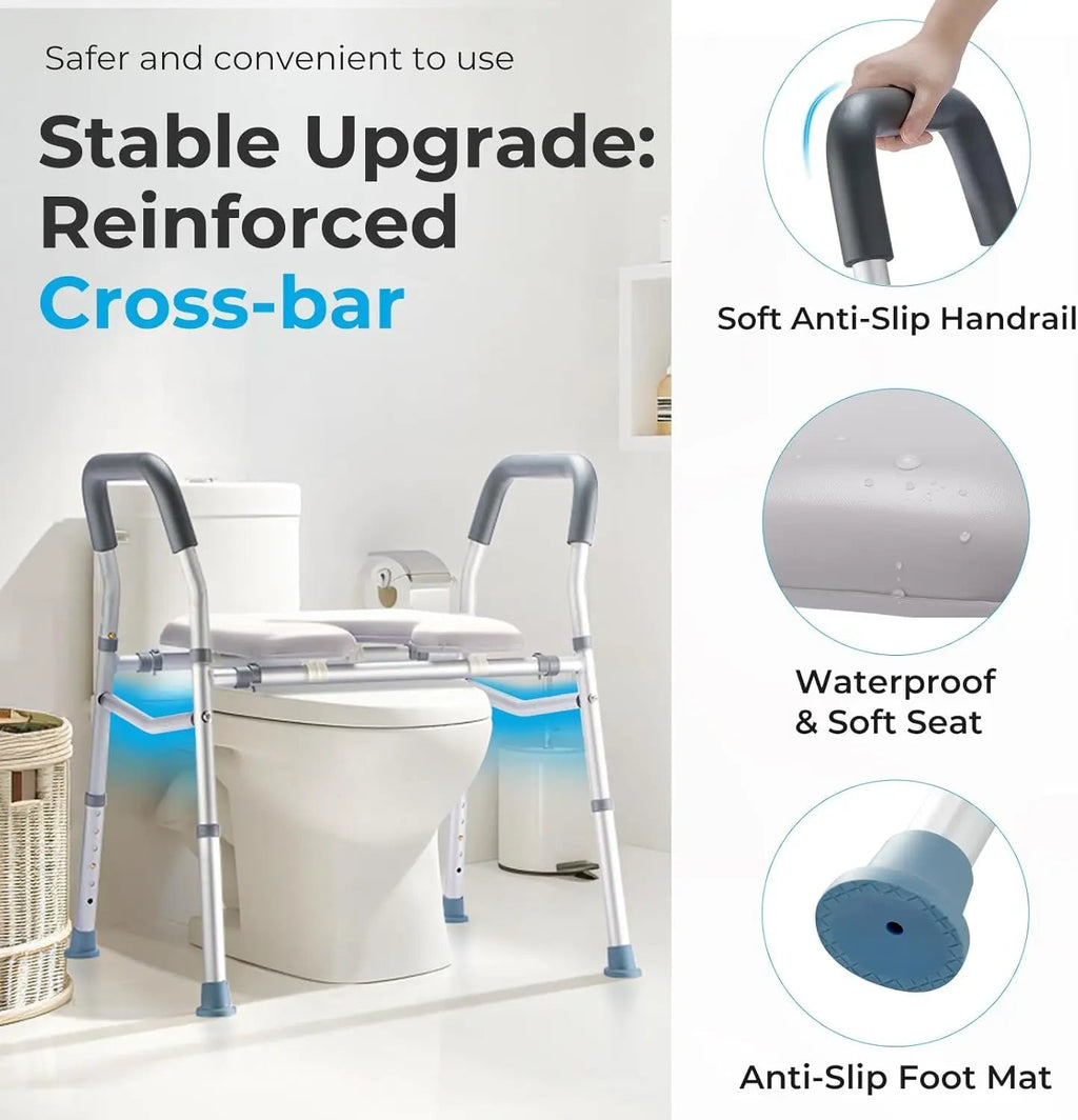 Elderly Friendly Adjustable Portable Toilet Seat