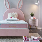 Rabbit Ears Pink Cute Kids Bed