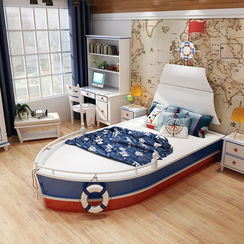 Sailor Ocean Adventure Wooden Boat Kids Bed