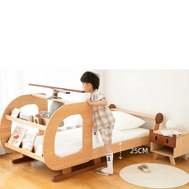 Helicopter Inspired Premium Wooden Built-in Storage Kids Bed